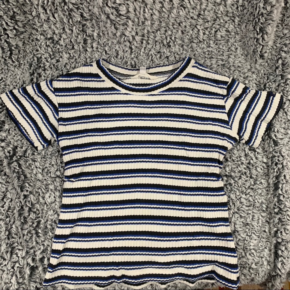 Guess Jeans Striped Ribbed Top